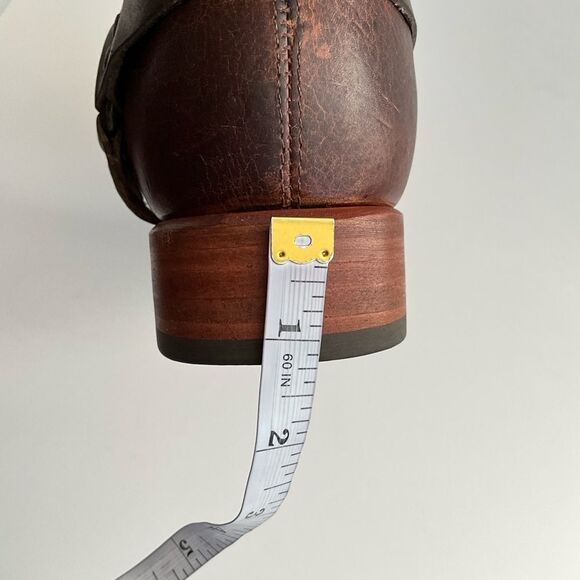 Sonora Isabella Leather Western Distressed Ankle Boots Brown 10 - Picture 8 of 12